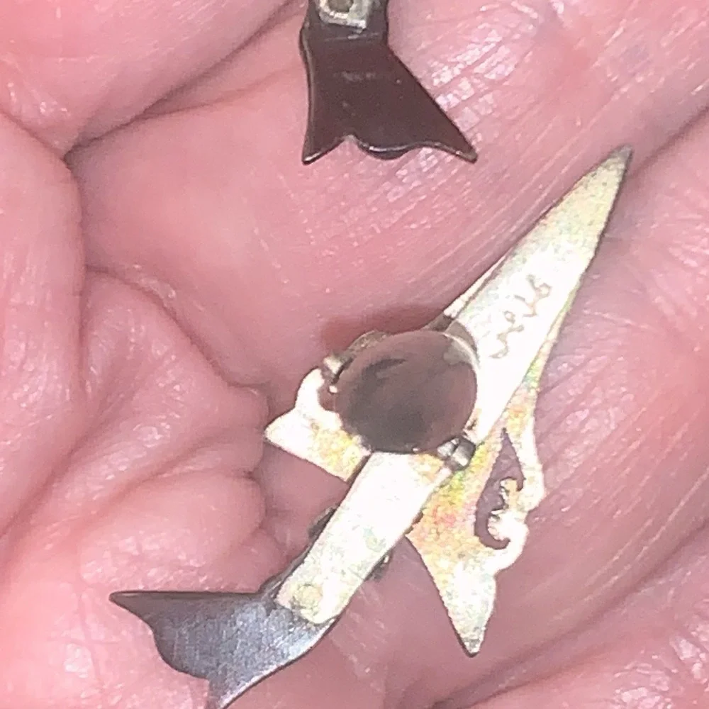 VtG Mini Malaysian Engraved Sterling Silver Kris Sword Tie Tack & Cuff links